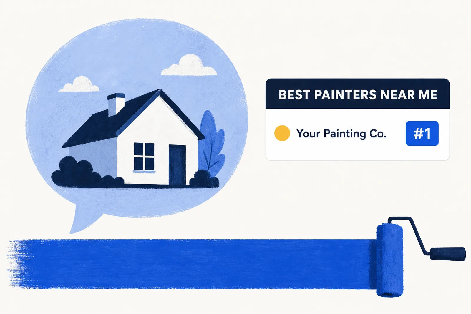 An AI assistant card recommending a local painting company