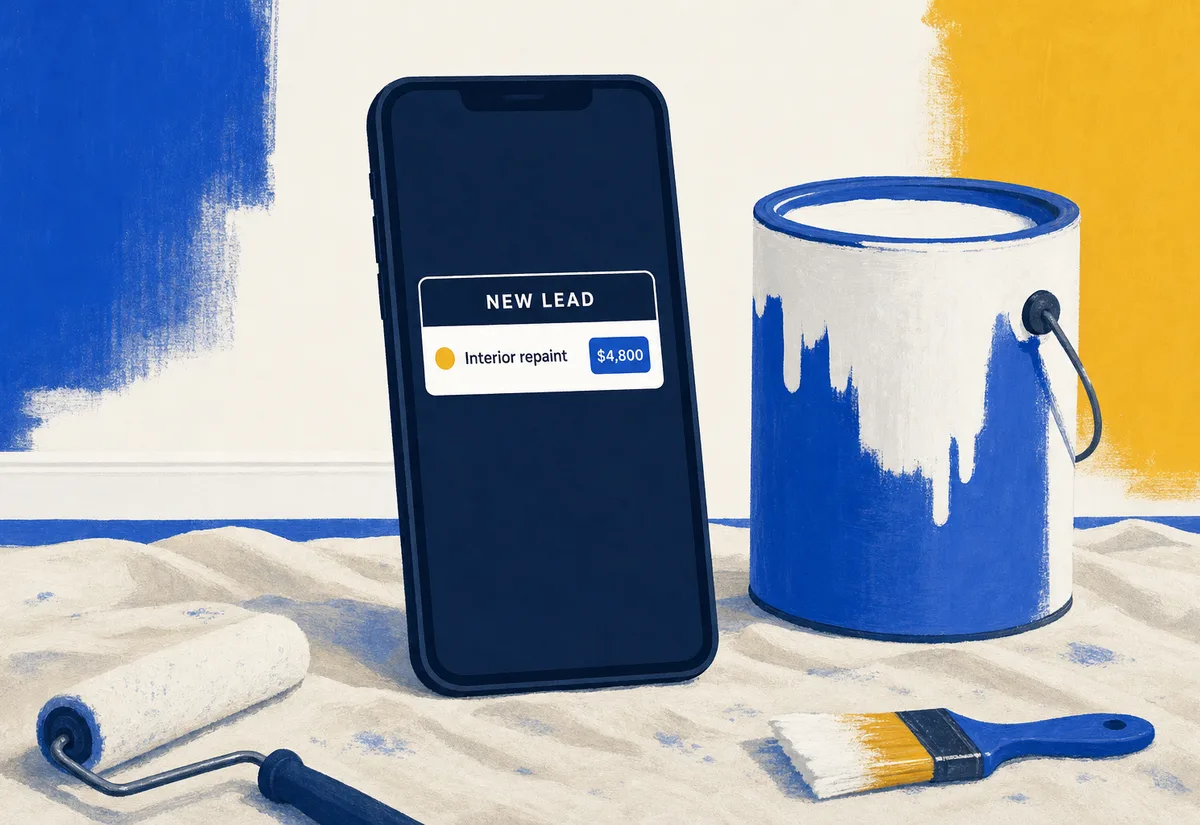 An exclusive painting lead arriving on a phone